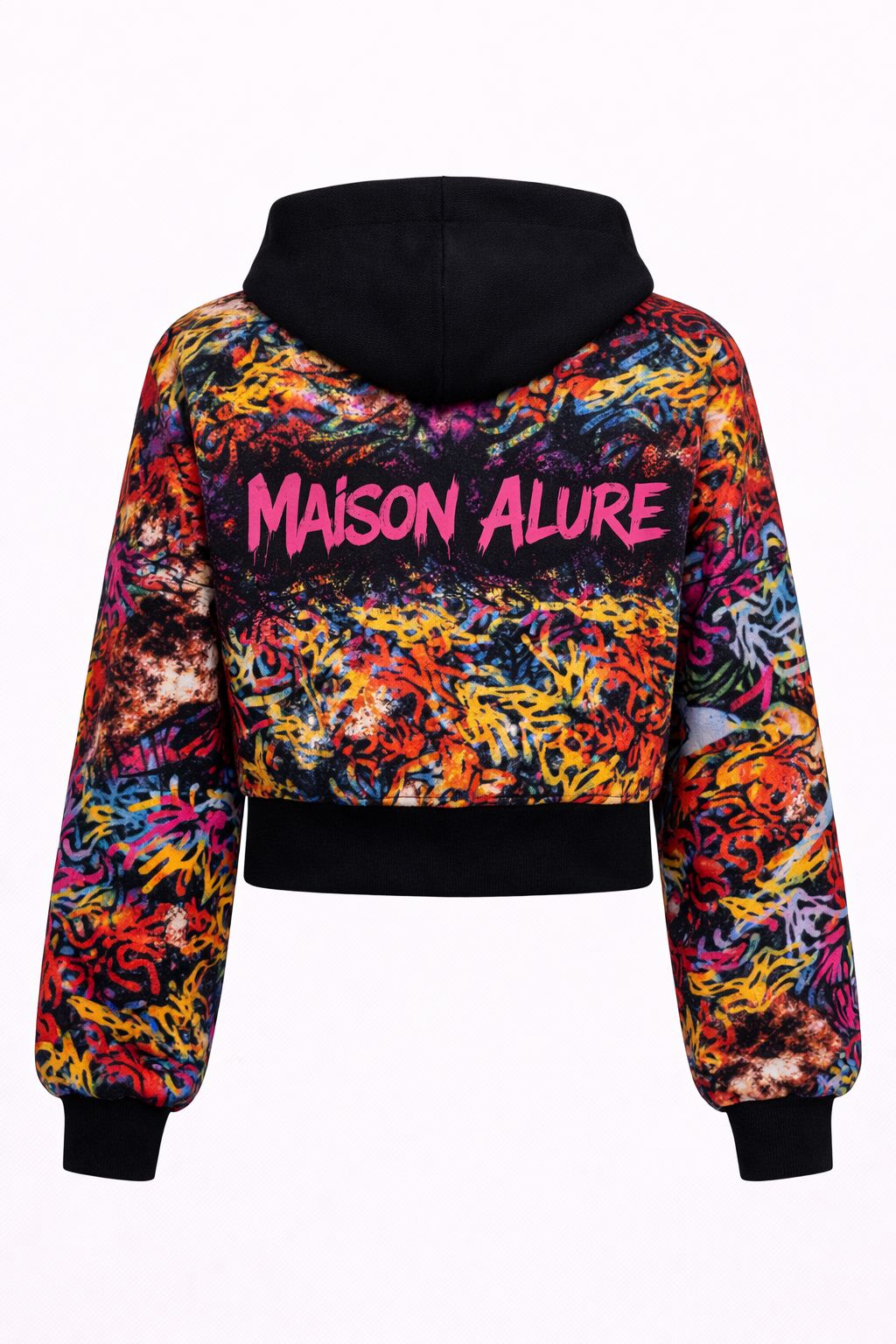 Maison Alure Graffiti Cropped Zip Jacket