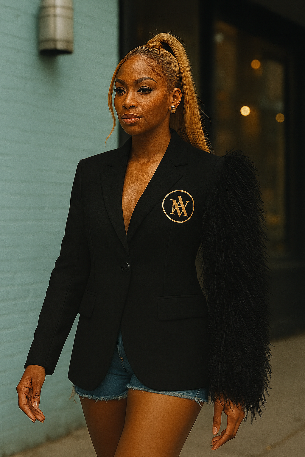 Maison Alure Signature Feather Blazer