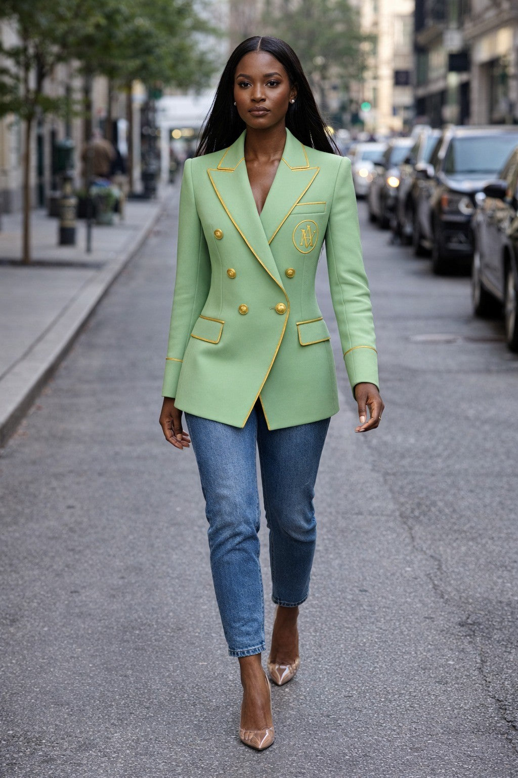 Maison Alure Signature Tailored Blazer – Sage Green