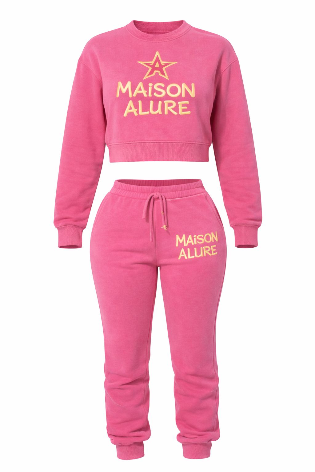 Maison Alure Pink Signature Cropped Set