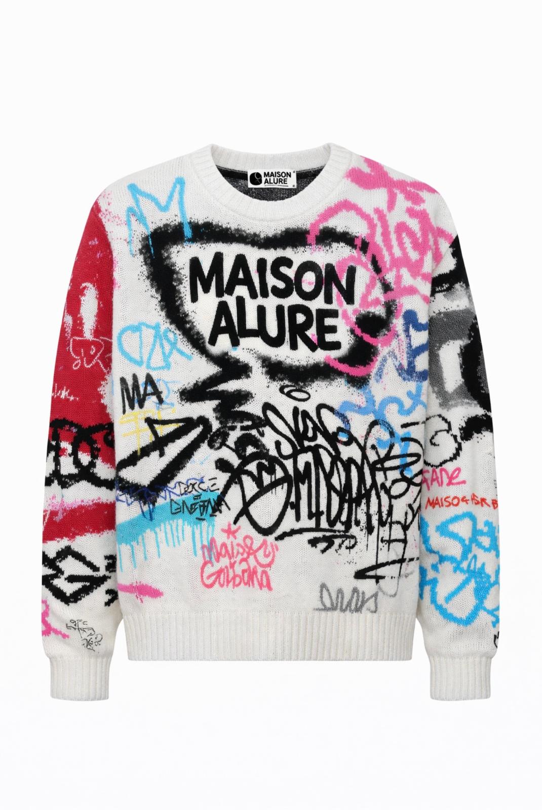 Maison Alure Graffiti Knit Sweater