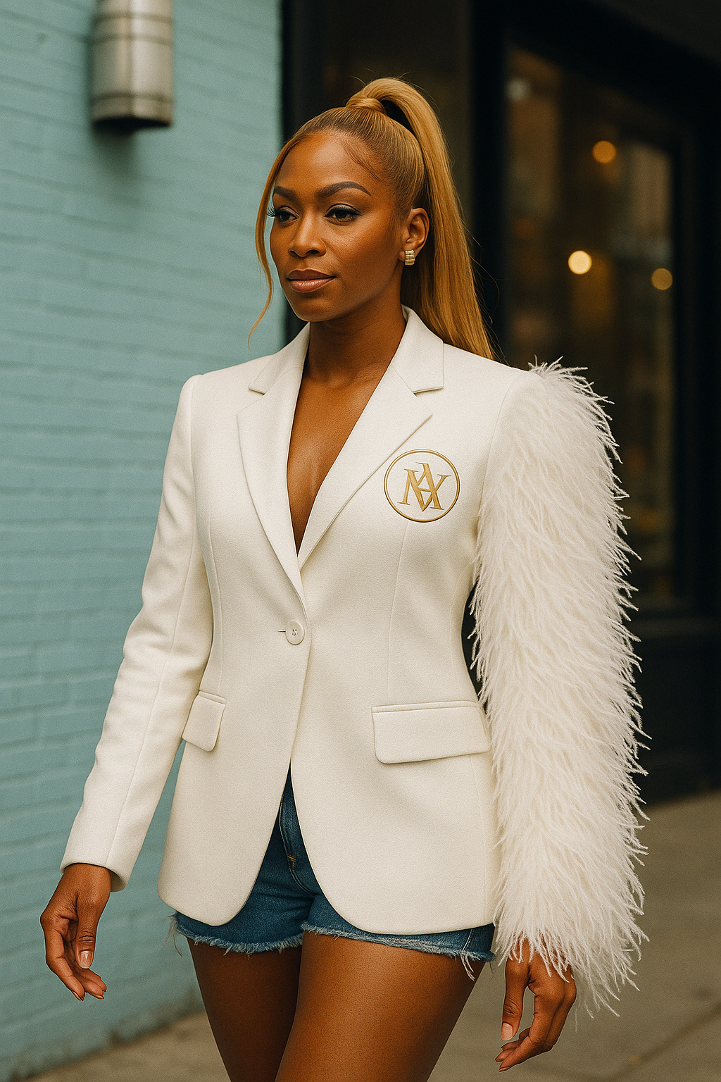 Maison Alure Signature Feather Blazer